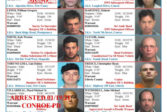 MONTGOMERY COUNTY MOST WANTED FOR JANUARY 22, 2021