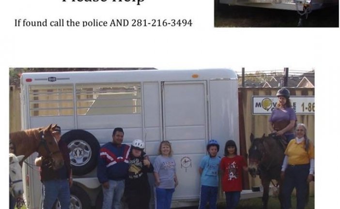 HORSE TRAILER STOLEN FROM THERAPEUTIC RIDING GROUP