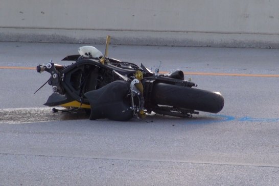 MOTORCYCLE HITS TRUCK HEAD-ON KILLING THE MOTORCYCLIST