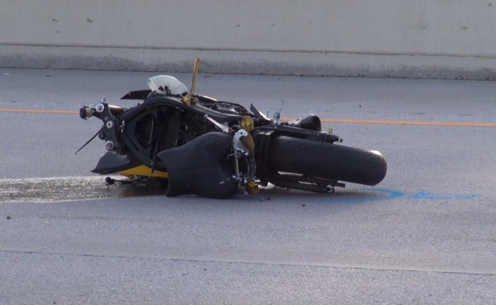 MOTORCYCLE HITS TRUCK HEAD-ON KILLING THE MOTORCYCLIST