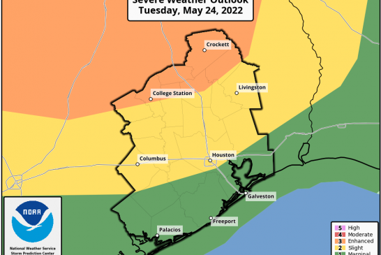 NWS Update: Strong to severe storms possible tonight.