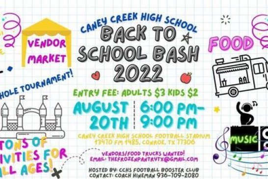 CANEY CREEK BACK TO SCHOOL BASH CANCELLED -TO BE RESCHEDULED
