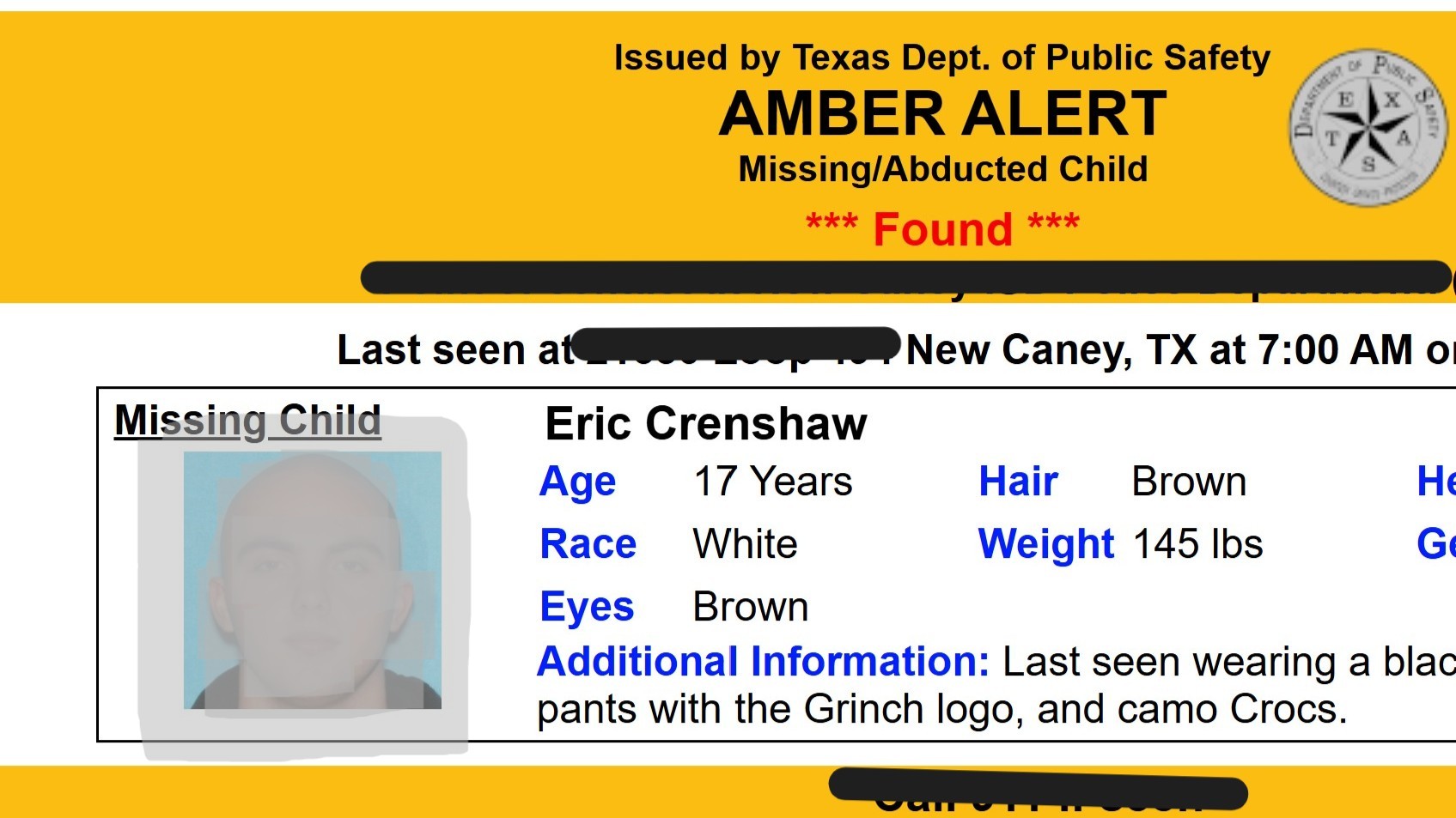 Breaking: DPS Cancels Amber Alert